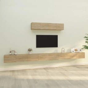 Set dulap TV, 6 piese, stejar sonoma, lemn prelucrat 6, Stejar sonoma, 100 x 30 x 30 cm