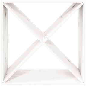 Dulap de vinuri, alb, 62x25x62 cm, lemn masiv de pin Alb, 62 x 25 x 62 cm, Cu 4 gauri, 1