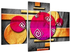 Tablou abstract cu simboluri istorice (90x60 cm)