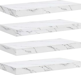 vidaXL Raft de perete Pe perete 4 pcs Marmură albă 50 x 23,5 x 4 cm