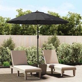 vidaXL Umbrelă de soare de exterior, stâlp aluminiu, negru, 270 cm