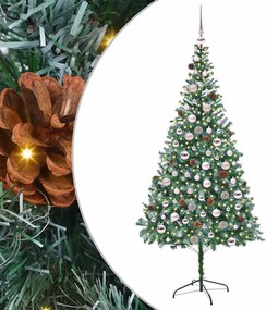 vidaXL Brad de Crăciun artificial cu 300 LED Verde 210 cm PVC și Oțel