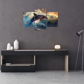 Tablou - Delfin, ilustrații (90x60 cm)