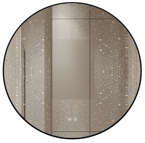 🪞 Oglindă LED cu Touch, Funcție Dezaburire și 3 Tipuri de Lumină – Ramă Negru Mat, 90 cm, Model J188-90 Smack