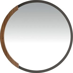 Oglinda decorativa design LUX Round black steel, 80cm