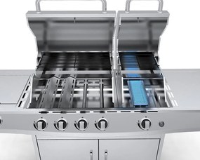 Grătar pe gaz din inox cu arzător lateral+INFRA Avenberg LINCOLN
