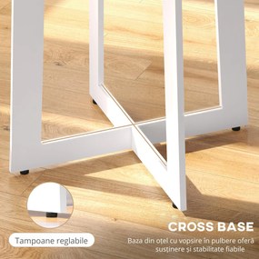 HOMCOM Masă rotundă pentru 4 persoane, masă de bucătărie modernă