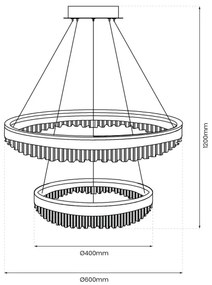 Lustră LED pe cablu LED/85W/230V d. 60 cm auriu