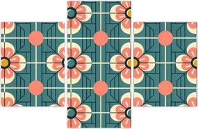 Tablou - Model retro cu flori (90x60 cm)