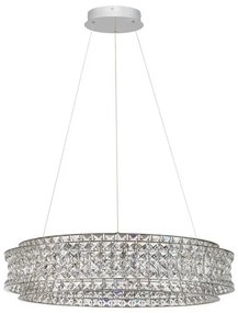 Lustra suspendata LED crom, cristale sticla CELYSIA 80cm