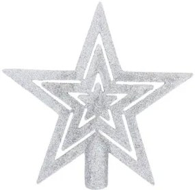 Spitz pentru brad - stea 20cm Argintiu
