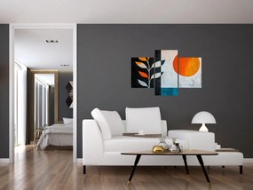 Tablou - Abstracție cu plantă și soare (90x60 cm)
