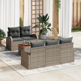 vidaXL Set de canapele pentru grădină 6 pcs Gri Rattan poli