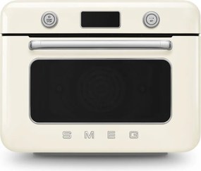 Mini-cuptor cu funcție combinată de gătit cu abur Smeg COF01CREU, 1800 W, 10 funcții, ecran LCD, 40-230 °C, crem