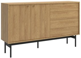 Comodă Oscar O6 (hikor natural + negru). 1100518