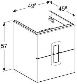 Mobilier pentru lavoar Kolo, Twins 50 cm, alb