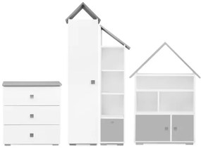 Comodă PABIS 87x83 cm alb/gri