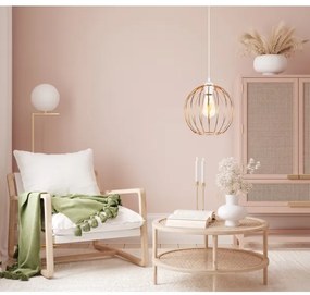 Lustră pe cablu MATT 1xE27/60W/230V albă/cupru