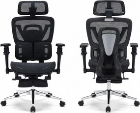 RESIGILAT- AERONIX SG630 MESH Black – Scaun ergonomic premium Full Mesh, Cotiere 7D, Suport Lombar Dublu, Șezut Translație, Mecanism multifunctional inclinare/blocare, Suport pentru picioare