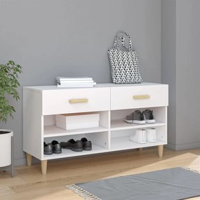 vidaXL Pantofar, alb, 102x35x55 cm, lemn compozit