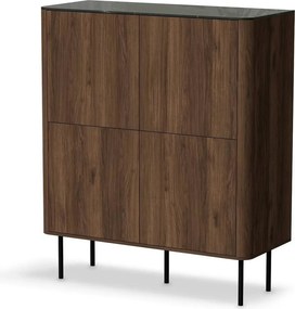 Comoda SOLANO KM-2, nuc/negru, PAL laminat, 100x40x116 cm
