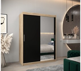 Dulap de haine 150 cm Toki 2 (stejar sonoma + negru mat). 1064997
