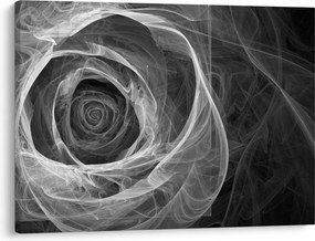 Tablou - Abstract trandafir negru și alb (70x50 cm)