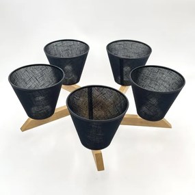 Lustră aplicată Brilagi ANTHONY 5xE14/40W/230V stejar/negru