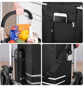 Carucior cumparaturi  Stairs Climber pliabil husa detasabila 3 roti  Metal/Poliester Negru