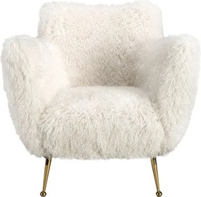 Fotoliu LUX design italian, White long pile