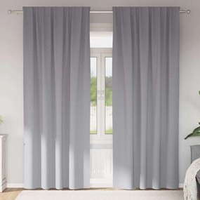 vidaXL Perdele cu perdele 2 pcs Gri deschis 260 x 140 cm Poliester