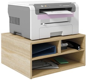 HOMCOM Organizator birou aspect lemn cu 3 compartimente, suport imprimantă dim. 47L x 40l x 22,5H cm | Aosom Romania