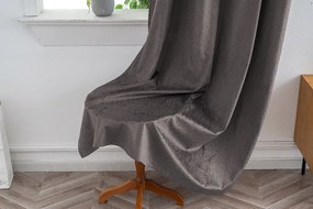 Draperie opaca DUNES VELVET 140x250 cm, gri inchis Agatat: Inele metalice