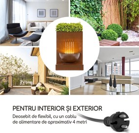 Blumfeldt Windflower, fontană de grădină cu ghiveci de flori, 11 W, metal galvanizat, maro