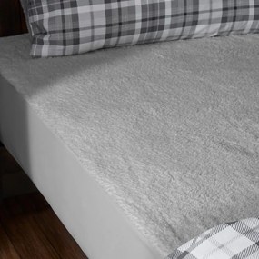 Cearceaf gri din micropluș/cocolino cu elastic 90x190 cm Thermal Sherpa – Catherine Lansfield