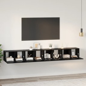 vidaXL Set comodă TV 4 pcs Stejar negru Mediu 30 x 60 x 30.5 cm