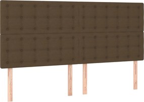 vidaXL Tăblie de pat maro închis 180x5x118/128 cm, material textil