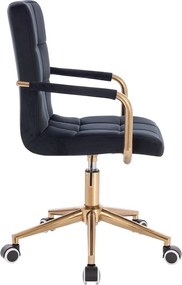 HC1015KP Scaun Neagră Catifea cu Bază Aurie