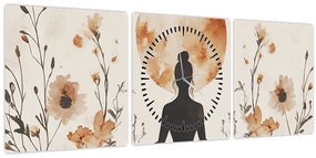 Tablou - Yoga Portocalie (cu ceas) (90x30 cm)