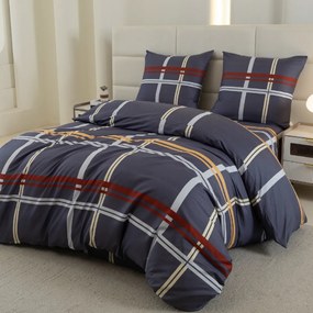 Lenjerie de pat din microfibra TARTAN albastru inchis Dimensiune lenjerie de pat: 2 buc 70 x 80 cm | 160 x 200 cm