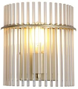 Aplica de perete metal auriu, tije din sticla Swizzle