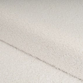 Taburet alb cu tapițerie din țesătură bouclé Ecru – Casa Selección