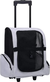 vidaXL Cărucior pentru animale de companie pliabil multifuncțional gri