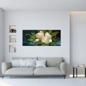 Tablou - Martin Johnson Heade, Giant Magnolias on a Blue Velvet Cloth, reproducere (120x50 cm)