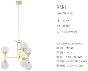 Candelabru cu 3 brate design LUX realizat manual BARI