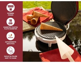 Beper - Aparat pentru vafe 2 în 1 1000 W/230 V roșu