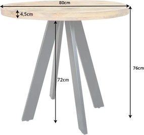 Masa rotunda, Masa bistro Iron Craft mango natur, 80cm