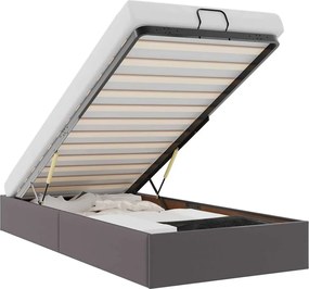 vidaXL Cadru de pat otoman fără saltea Gri 80x200 cm piele artificială