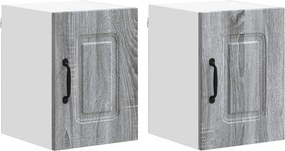 vidaXL Dulap de bucătărie Kalmar 2 pcs Gri Sonoma 30 x 31 x 40 cm