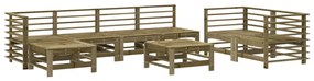 3186584 vidaXL Set mobilier relaxare de grădină, 8 piese, lemn de pin tratat